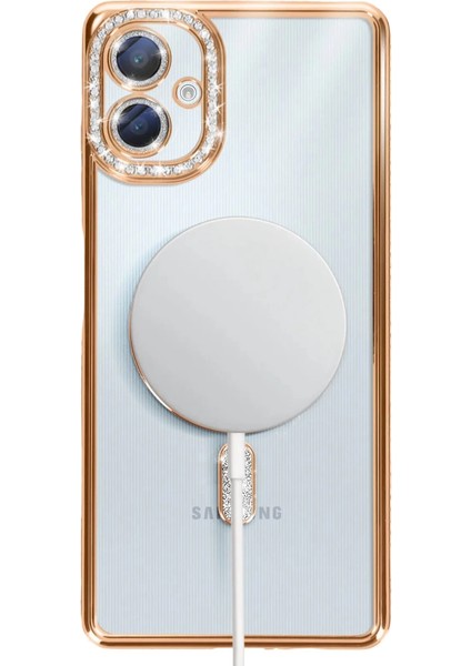 Samsung Galaxy A06 Joke Simli Magneticsafe Kılıf - Gold indirimleri