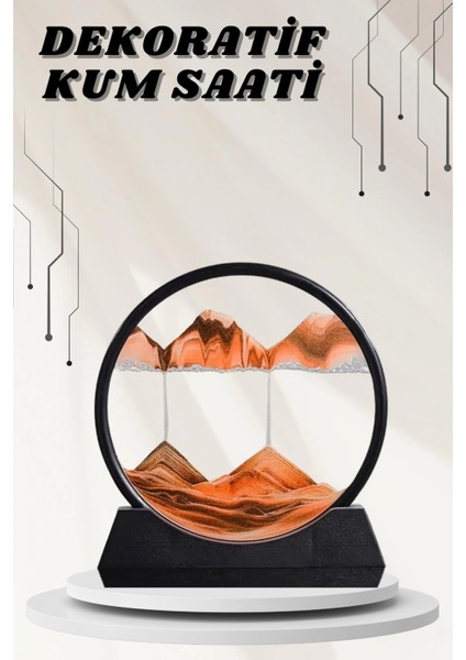 Dekoratif Kum Sulu Kum Saati Yuvarlak Şık Kum Tablosu Kum Saati Şeklinde Kum Tablo
