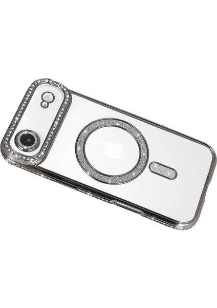Apple Iphone 17 Air Joke Simli Magneticsafe Kılıf - Gümüş modelleri