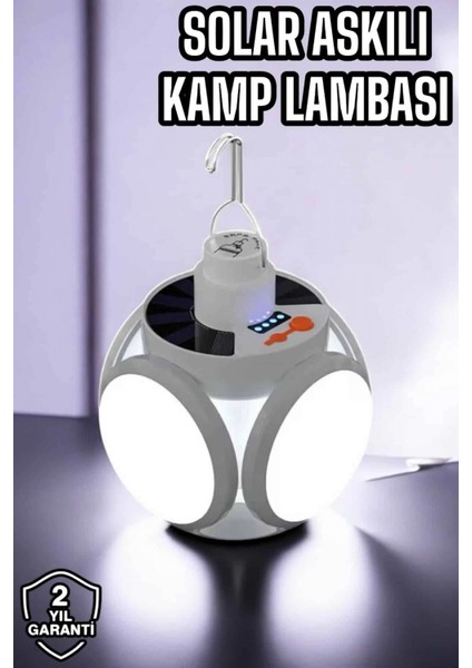 Güneş Enerjili Solar Aydınlatma Kamp Çadır Lambası Şarjlı Ampül LED Şarjlı El Feneri Işıldak