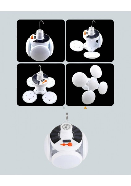 Güneş Paneliyle Şarj Olan Katlanabilir LED Çadır Lambası – 5 Kademeli Aydınlatma indirimleri