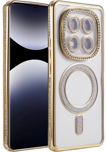 Xiaomi Redmi Note 14 Pro 5g Joke Simli Magneticsafe Kılıf - Gold