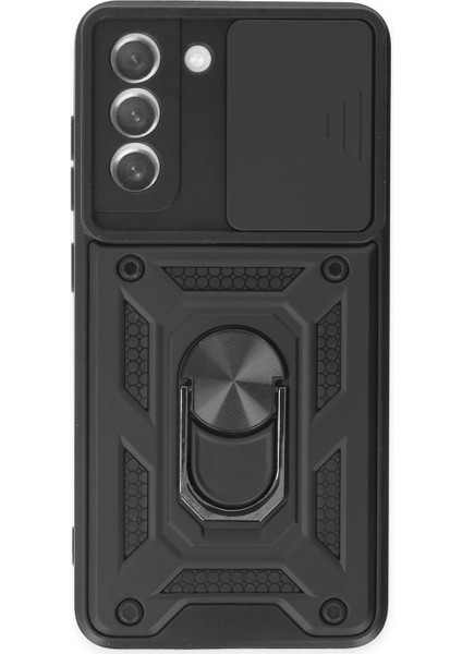 Samsung Galaxy S21 Fe Kılıf Pars Lens Yüzüklü Silikon - Siyah