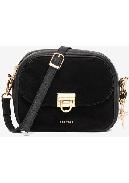 Kadın Siyah Hakiki Deri Çapraz Çanta 5K2CN69757