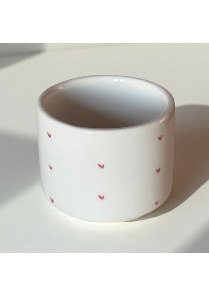 El Yapımı Seramik Kulpsuz Minimal Pembe Kalpli Kupa Bardak 200 ml Mug Kalp Desenli Kahve Bardağı Hediye fiyatları