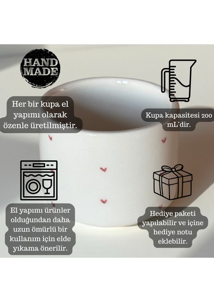 El Yapımı Seramik Kulpsuz Minimal Pembe Kalpli Kupa Bardak 200 ml Mug Kalp Desenli Kahve Bardağı Hediye fırsatları