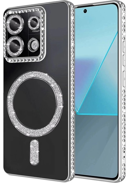 Xiaomi Redmi 13C Joke Simli Magneticsafe Kılıf - Gümüş