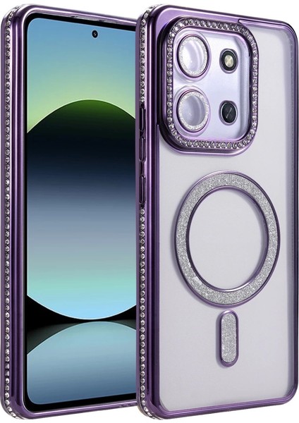 Xiaomi Redmi 15C 4g Joke Simli Magneticsafe Kılıf - Derin Mor