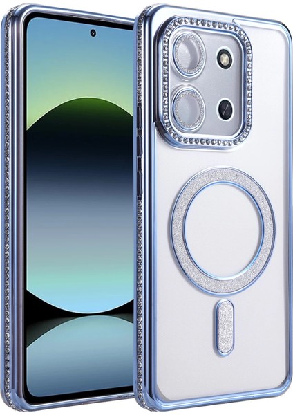 Xiaomi Redmi 15C 4g Joke Simli Magneticsafe Kılıf - Mavi