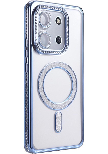 Xiaomi Redmi 15C 4g Joke Simli Magneticsafe Kılıf - Mavi modelleri