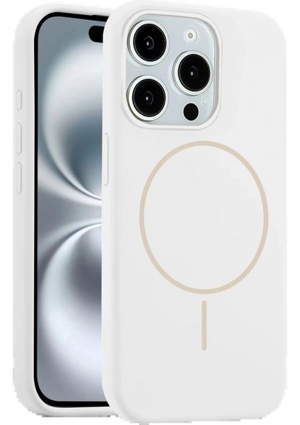 iPhone 15 Pro Max Kılıf Jully Magsafe Kapak - Beyaz