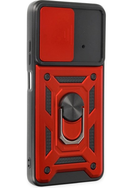 Xiaomi Poco X4 Pro 5g Kılıf Pars Lens Yüzüklü Silikon - Kırmızı fiyatları