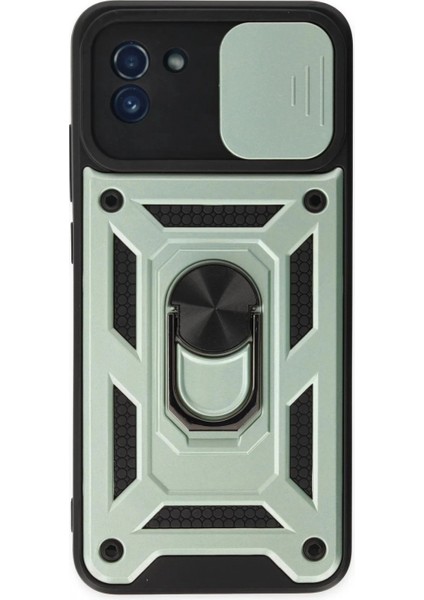 Samsung Galaxy A03 Kılıf Pars Lens Yüzüklü Silikon - Yeşil