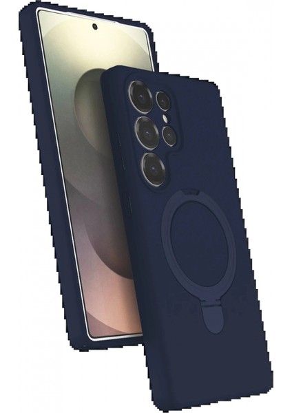 Samsung Galaxy S25 Ultra Regal Magsafe Standlı Kapak - Lacivert