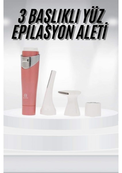 3 Başlıklı Yüz Kaş Epilasyon Aleti Değiştirilebilir Başlık Hassas Ciltlere Uygun fiyatları
