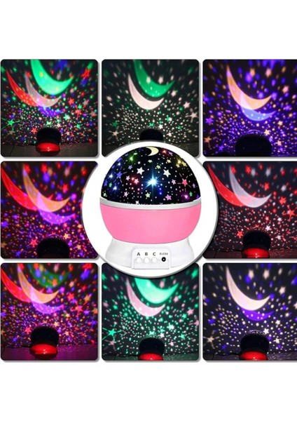 Yıldız Görünümlü Gece Lambası Renkli Masa Lambası Gökyüzü Projeksiyon fırsatları