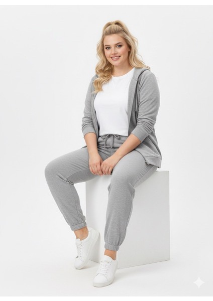 Kadın Büyük Beden Paçası Lastikli Eşofman Alt 21629 modelleri