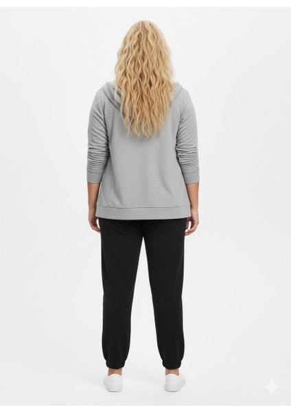 Kadın Büyük Beden Paçası Lastikli Eşofman Alt 21629 modelleri