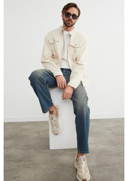 Fermuarlı Cepli Hakim Yaka Kot Ceket fiyatları