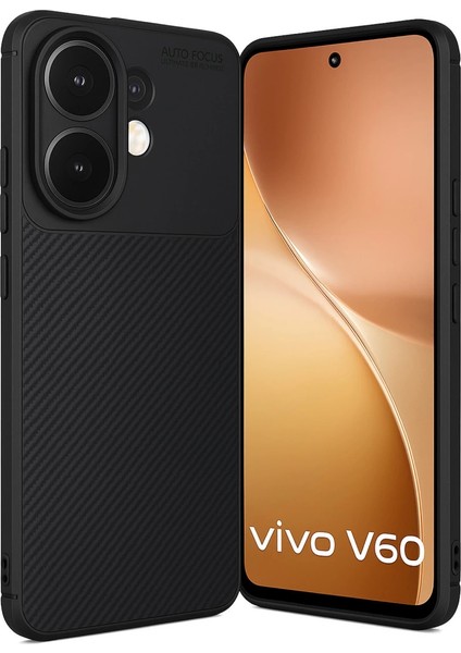 Vivo V60 5g Auto Focus Karbon Kapak - Siyah