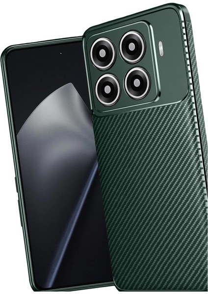 Xiaomi Mi 15T Pro Auto Focus Karbon Kapak - Koyu Yeşil modelleri