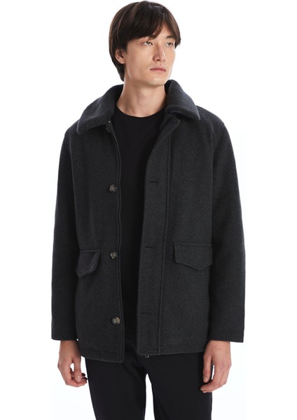 Yeni Sezon Standart Kalıp Ceket Yaka Erkek Kaşe Kaban