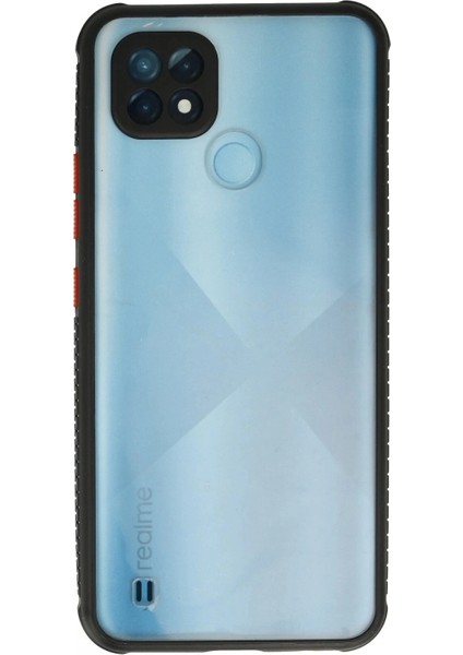 Realme C21 Kılıf Miami Şeffaf Silikon - Siyah
