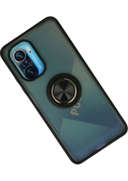 Xiaomi Redmi K40 Kılıf Montreal Yüzüklü Silikon Kapak - Siyah fiyatları