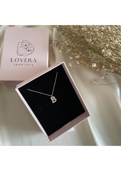 925 Ayar Gümüş Rose B Harfli Kolye Rose | Kadın Zarif Hediyelik Takı Şık Doğum Günü Hediyesi modelleri