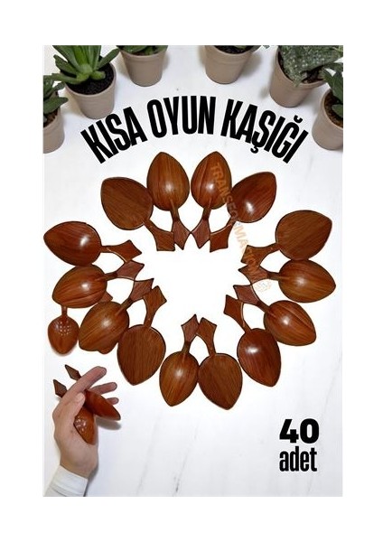 Kısa Oyun Kaşığı Halk Oyunu Kaşığı - Kına Kaşığı Kısa Saplı Zeybek Oyun Kaşığı 4