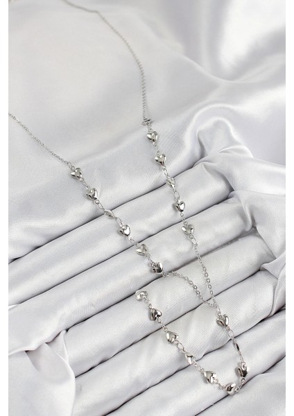 Pirinç Zirkon Taşlı Kalp Model Gümüş Renk Y Kolye fiyatları