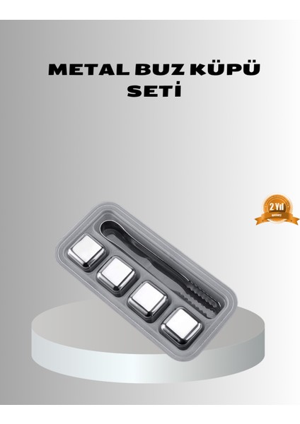 Paslanmaz Metal Buz Küpleri Seti Klipsli Sulandırmadan Soğutma Özellikli