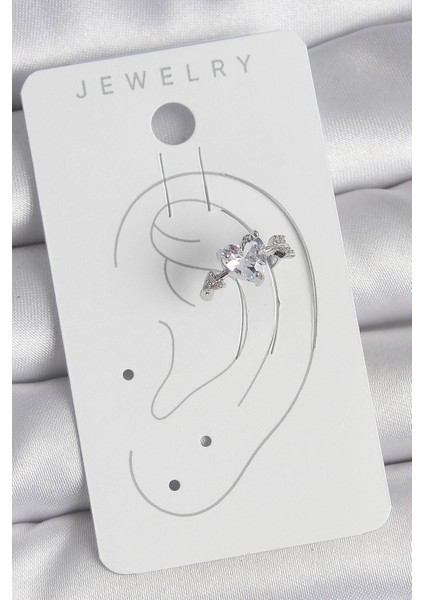 Pirinç Gümüş Renk Zirkon Taşlı Yıldız Model Kadın Kıkırdak Küpe fiyatları