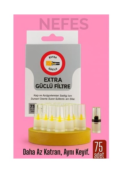 75'li Filtreli Ağzılık Extra Güçlü Sigara Filtresi