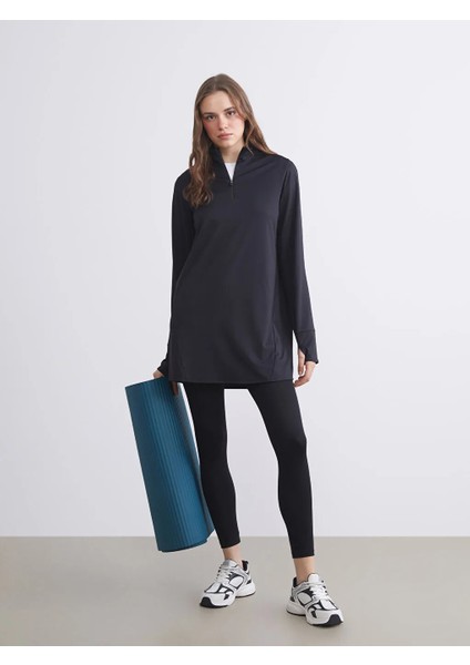 Lcw Modest Siyah Beli Lastikli Kadın Spor Tayt