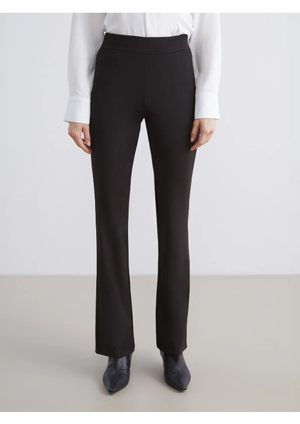 Lcw Eco Siyah Beli Lastikli Ispanyol Paça Kadın Tayt Pantolon fiyatları