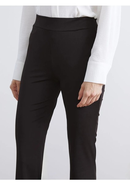 Lcw Eco Siyah Beli Lastikli Ispanyol Paça Kadın Tayt Pantolon modelleri