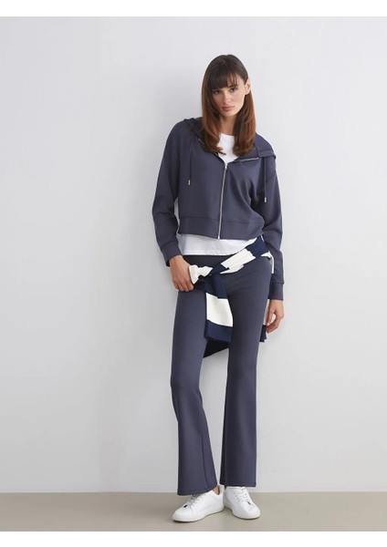 Lcw Vision Lacivert Beli Lastikli Ispanyol Paça Kadın Tayt