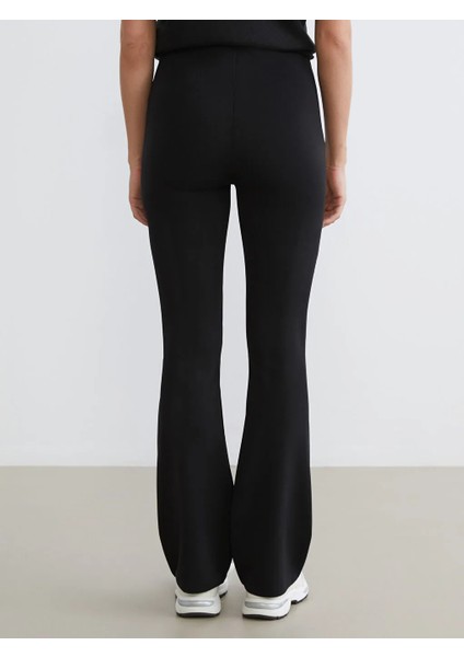 Lcw Vision Siyah Yüksek Bel Ispanyol Paça Kadın Tayt Pantolon fırsatları