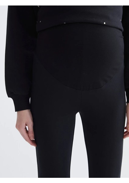 Lcwaıkıkı Maternity Siyah Karın Panelli Ispanyol Paça Hamile Tayt modelleri