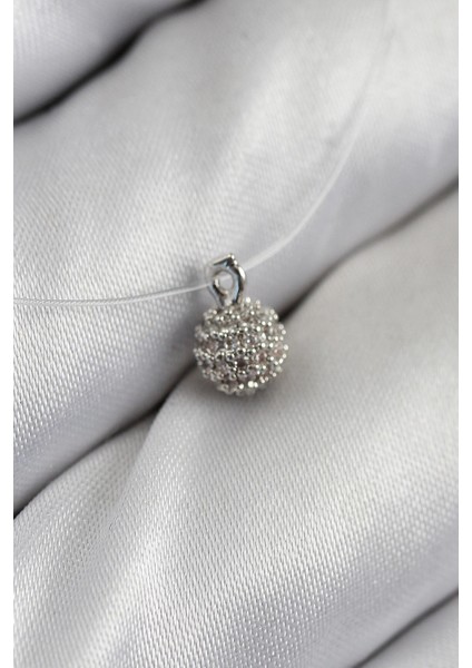 Misineli Topcuk Model Gümüş Renk Hayalet Kolye