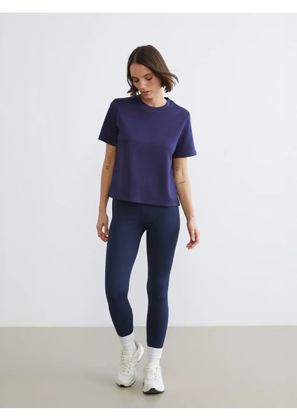 Koor Sport Lacivert Yüksek Bel Toparlayıcı Kadın Spor Tayt