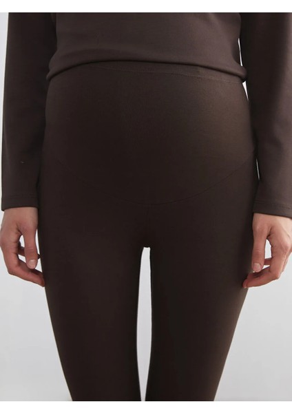 Lcwaıkıkı Maternity Kahverengi Karın Panelli Hamile Tayt modelleri