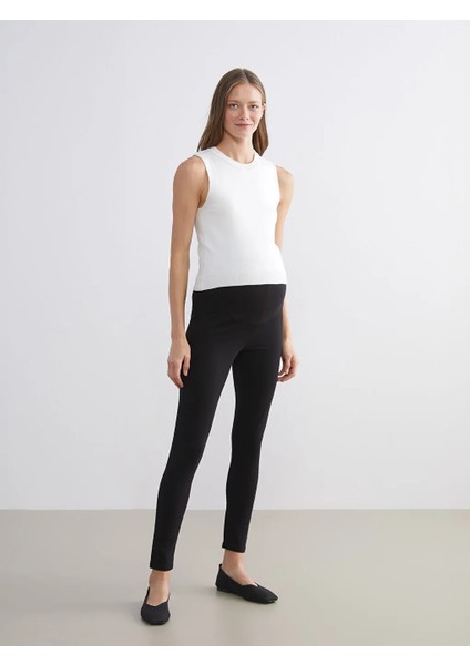 Lcwaıkıkı Maternity Siyah Beli Lastikli Karın Panelli Hamile Tayt