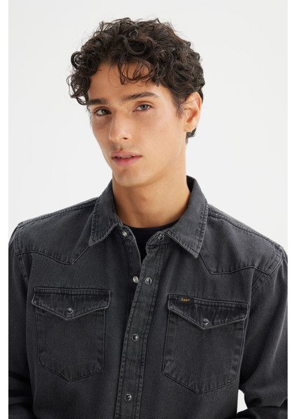 %100 Pamuk Regular Fit Normal Kesim Klasik Yaka Cepli Denim Gömlek fırsatları