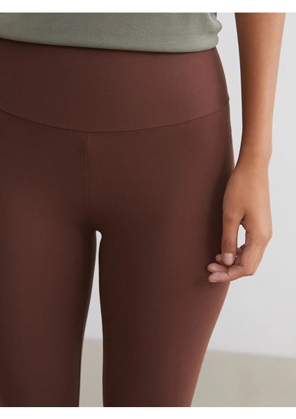 Koor Sport Kahverengi Beli Lastikli Kadın Spor Tayt modelleri