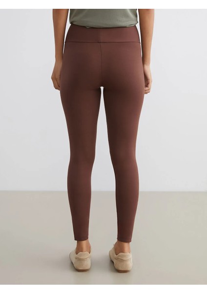 Koor Sport Kahverengi Beli Lastikli Kadın Spor Tayt fırsatları