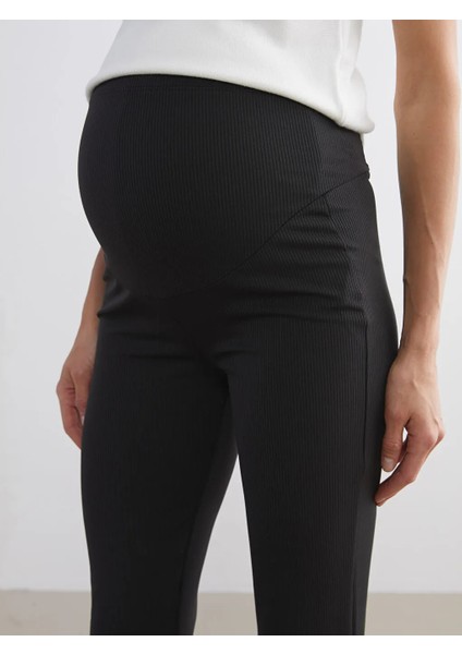 Lcwaıkıkı Maternity Siyah Karın Panelli Ispanyol Paça Hamile Tayt Pantolon modelleri