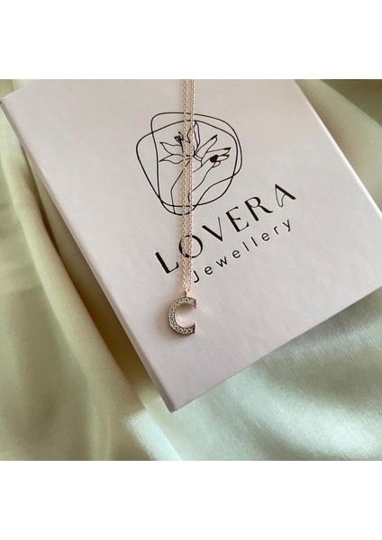 925 Ayar Gümüş Rose C Harfli Kolye Rose | Kadın Zarif Hediyelik Takı Şık Doğum Günü Hediyesi modelleri