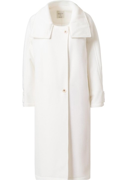 Mirelle Dik Yaka Kaşe Kaban Ekru